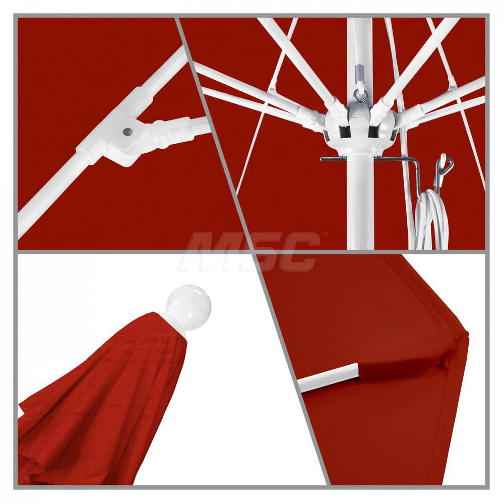 California Umbrella Patio Umbrella: 132" Dia, 11' High, Solution Dyed Polyester, Red, Aluminum & Fiberglass Frame - 194061357477