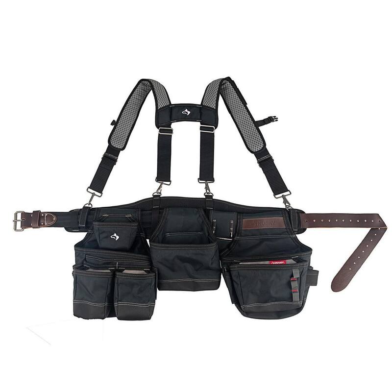 Husky Framers 3-Bag Work Tool Belt with Suspenders - HD00172