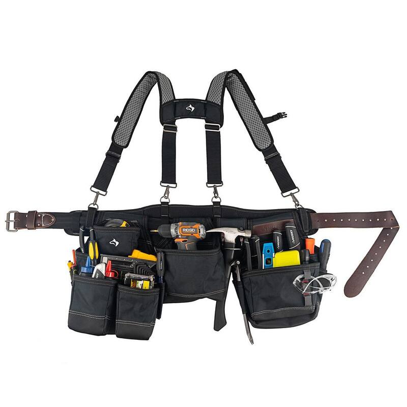 Husky Framers 3-Bag Work Tool Belt with Suspenders - HD00172