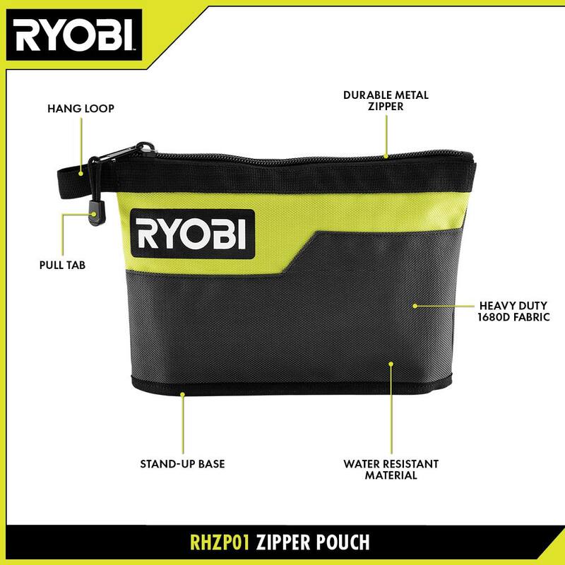 RYOBI 12 in. Zipper Pouch - RHZP01