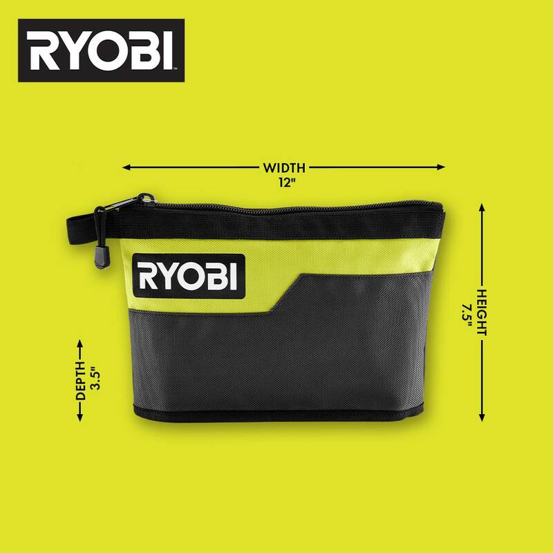 RYOBI 12 in. Zipper Pouch - RHZP01