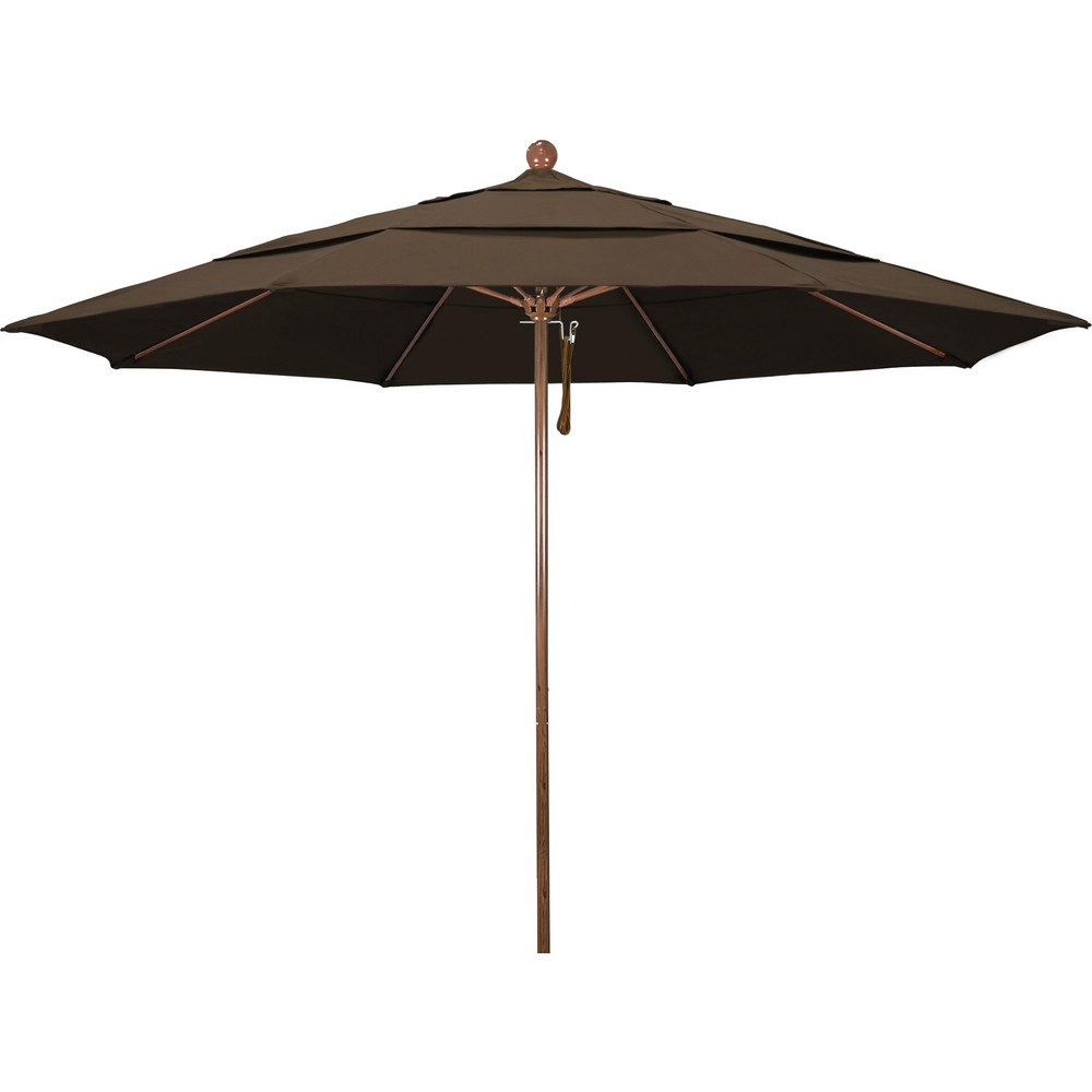 California Umbrella Patio Umbrella: 132" Dia, 8.917' High, Pacifica, Red, Aluminum Frame - 194061619216