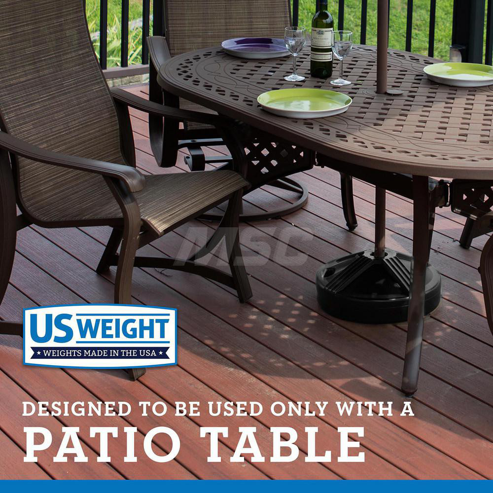US Weight Patio Furniture Parts & Accessories: Umbrella Base, Black, HDPE, Concrete - FUB1B