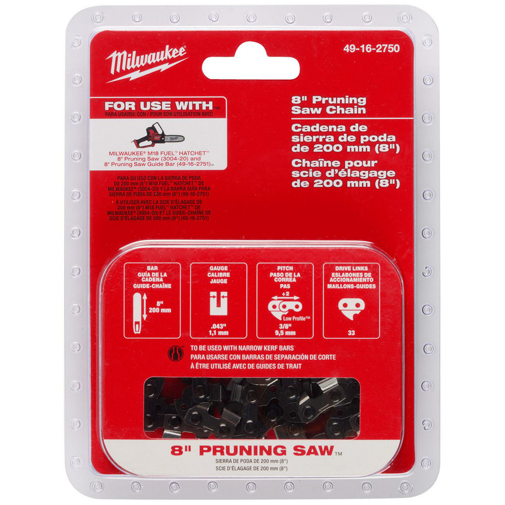 Milwaukee Tool Outdoor Power Equipment Accessories: Accessory Type: Saw Chain; For Use With: M18 FUEL™ 20" Dual Battery Chainsaw - 49-16-2752