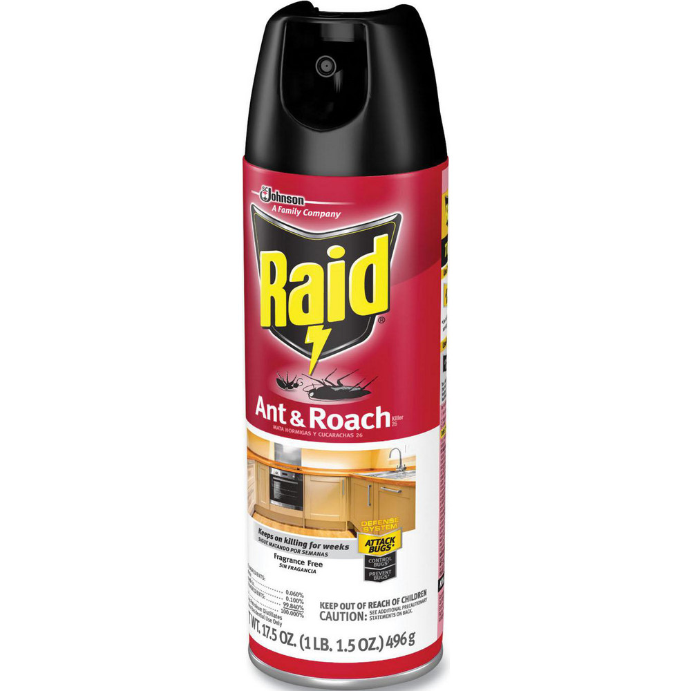 Raid Raid Ant and Roach Killer Insecticide Aerosol Spray, Fragrance Free, 17.5 oz, 12/Case - SJN386210