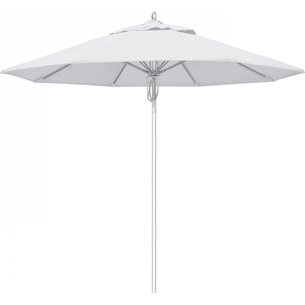 California Umbrella Patio Umbrella: 90" Dia, 9' High, Solution Dyed Acrylic, Pacific Blue, Aluminum & Fiberglass Frame - 194061358689