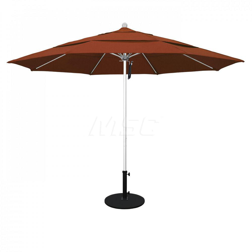 California Umbrella Patio Umbrella: 132" Dia, 11' High, Solution Dyed Polyester, Terracotta, Aluminum & Fiberglass Frame - 194061357316