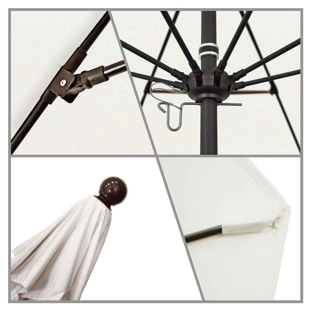 California Umbrella Patio Umbrella: 132" Dia, 8.917' High, Pacifica, Natural, Aluminum Frame - 194061619223