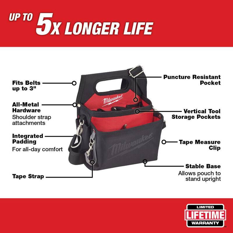 Milwaukee 15-Pocket Electricians Work Pouch/Holster with Quick Adjust Belt - 48-22-8112