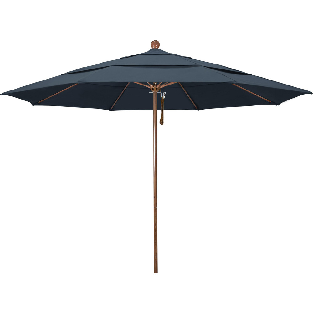 California Umbrella Patio Umbrella: 132" Dia, 8.917' High, Pacifica, Sapphire Blue, Aluminum Frame - 194061620120