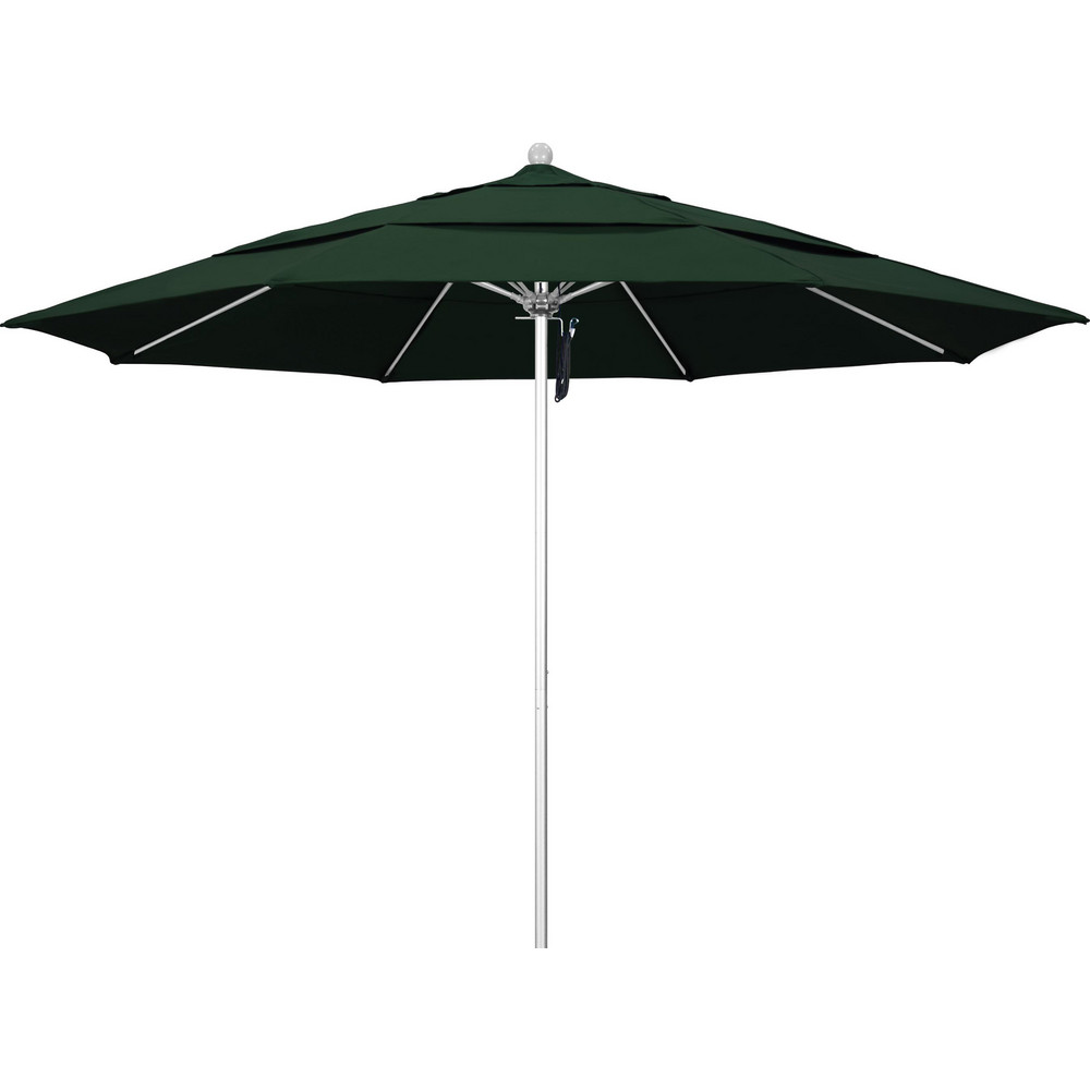 California Umbrella Patio Umbrella: 132" Dia, 8.917' High, Pacifica, Hunter Green, Aluminum Frame - 194061619148