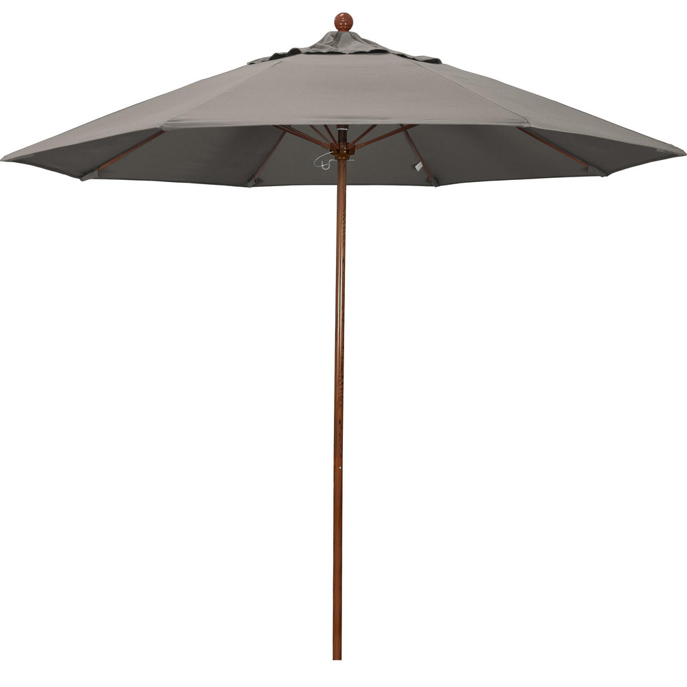 California Umbrella Patio Umbrella: 90" Dia, 8' High, Pacifica, Taupe, Aluminum Frame - 194061626597