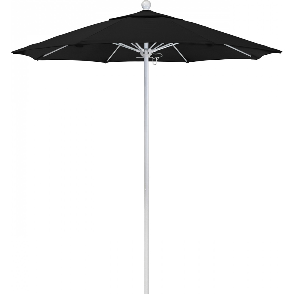 California Umbrella Patio Umbrella: 90" Dia, 7.5' High, Solution Dyed Polyester, Beige, Aluminum & Fiberglass Frame - 194061357934