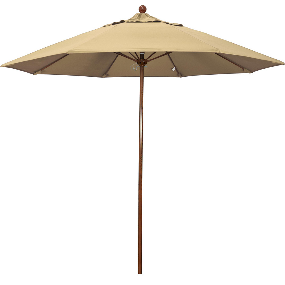 California Umbrella Patio Umbrella: 90" Dia, 8' High, Pacifica, Beige, Aluminum Frame - 194061621028