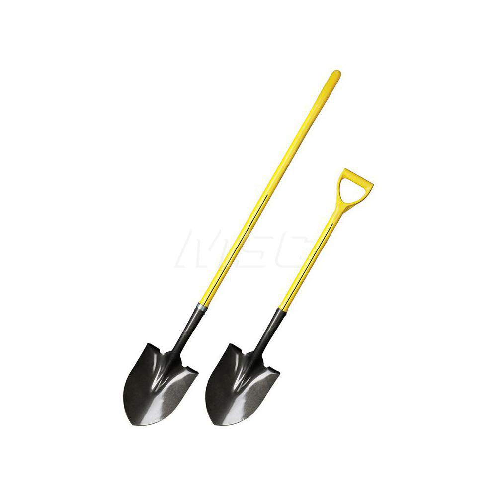 NUPLA Scooping Shovel: Steel, Round, 11.5" Blade Length, 9" Blade Width - 72-061