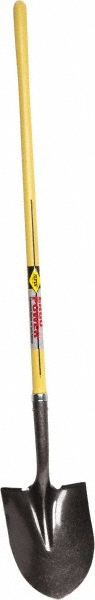 NUPLA Scooping Shovel: Steel, Round, 11.5" Blade Length, 9" Blade Width - 72-061