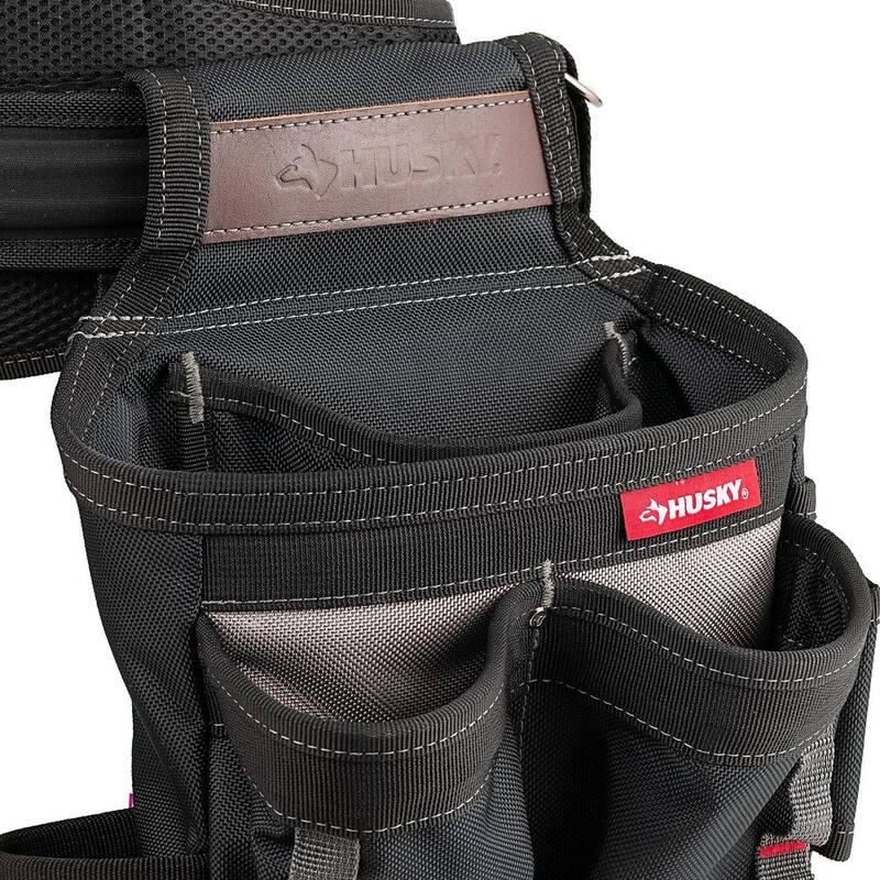 Husky Electricians 2-Bag Work Tool Belt with Suspenders - HD00174