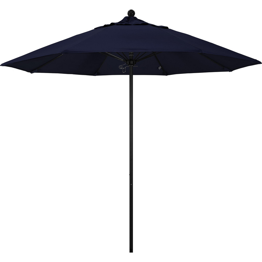 California Umbrella Patio Umbrella: 90" Dia, 8' High, Pacifica, Navy Blue, Aluminum Frame - 194061626535