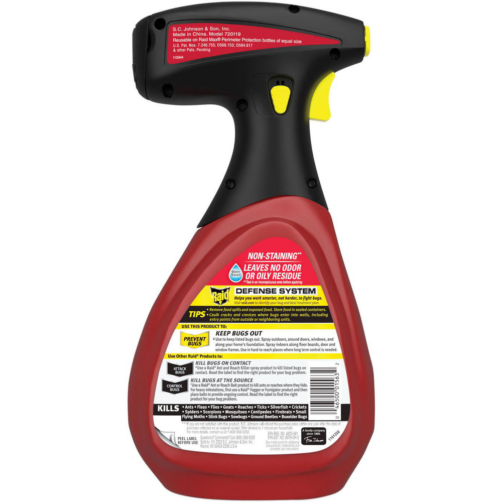 Raid Insecticides & Repellents: Insecticide, Firebrats, Mosquitoes, Ants, Scorpions, Crickets, Gnats, Roaches, Flying Moths, Silverfish, Fleas, Flies, Liquid, Outdoor, Indoor - SJN335684
