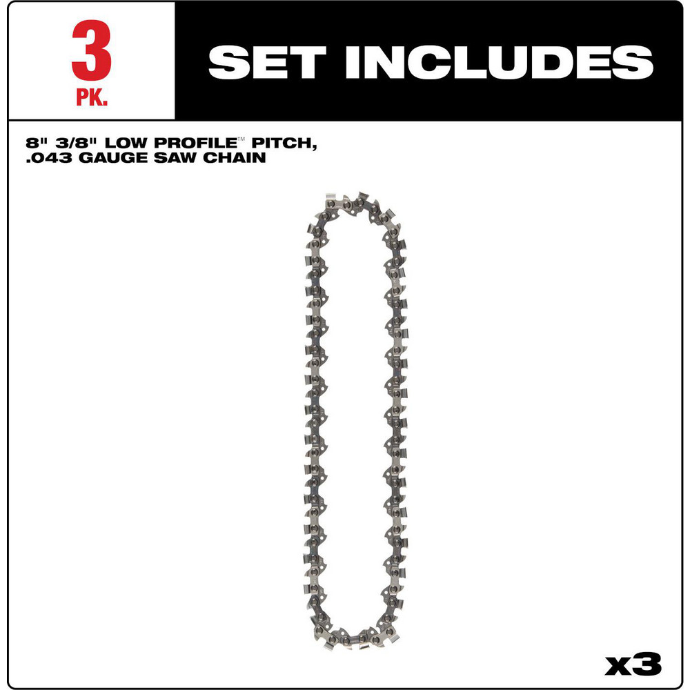 Milwaukee Tool Outdoor Power Equipment Accessories: Accessory Type: Chain; For Use With: M18 FUEL™ HATCHET™ 8" Pruning Saw (3004-20) - 49-16-2817