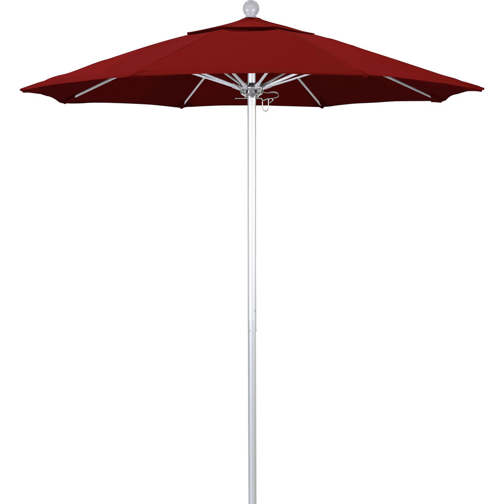 California Umbrella Patio Umbrella: 90" Dia, 8' High, Pacifica, Red, Aluminum Frame - 194061620953