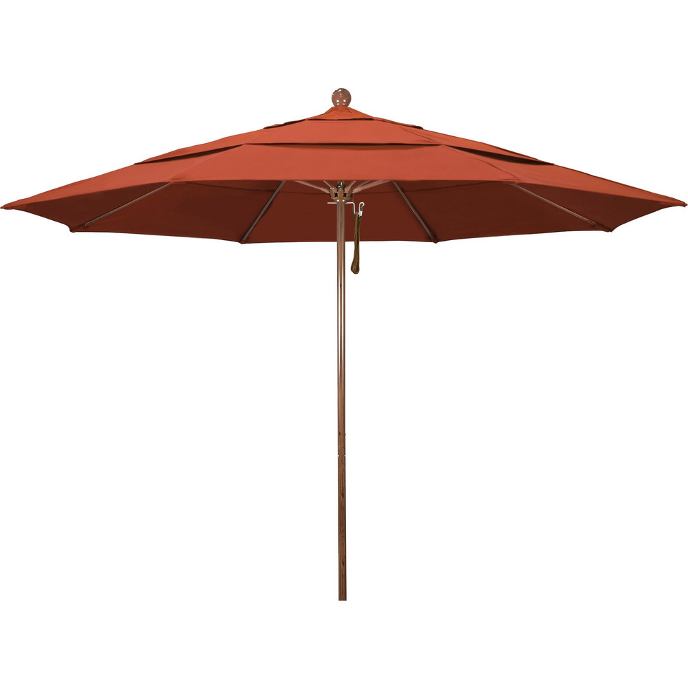 California Umbrella Patio Umbrella: 132" Dia, 8.917' High, Olefin, Sunset, Aluminum Frame - 194061619889