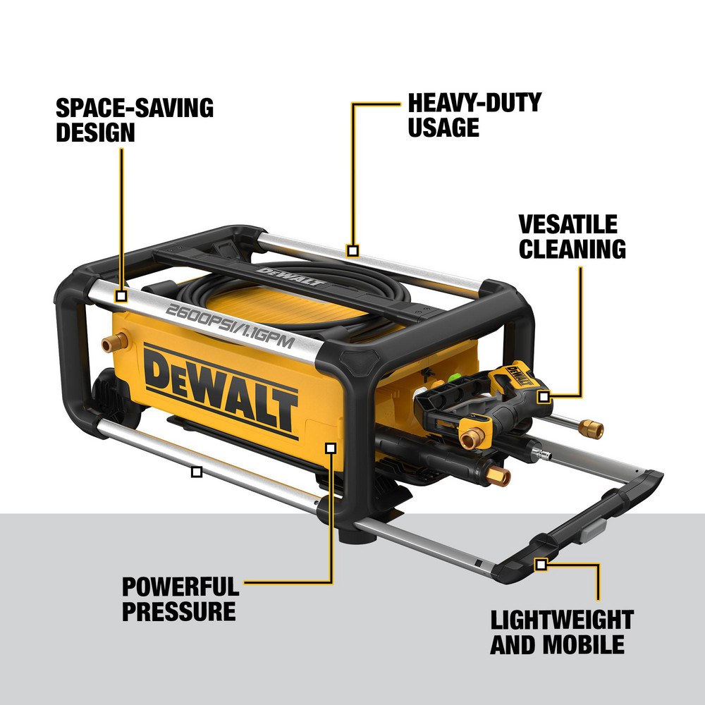 DeWALT Pressure Washer: 2600.00 psi, Cold Water, Electric Power - DWPW2600