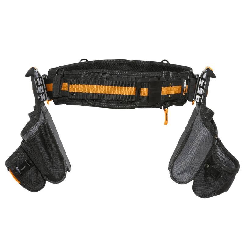 TOUGHBUILT 20.5" 3-Piece Tradesman Tool Belt Set, Black with ClipTech heavy duty construction and 27 pockets with hammer loop - TB-CT-111-3P