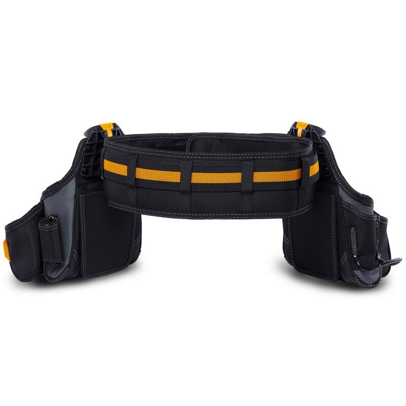 TOUGHBUILT 20.5" 3-Piece Tradesman Tool Belt Set, Black with ClipTech heavy duty construction and 27 pockets with hammer loop - TB-CT-111-3P