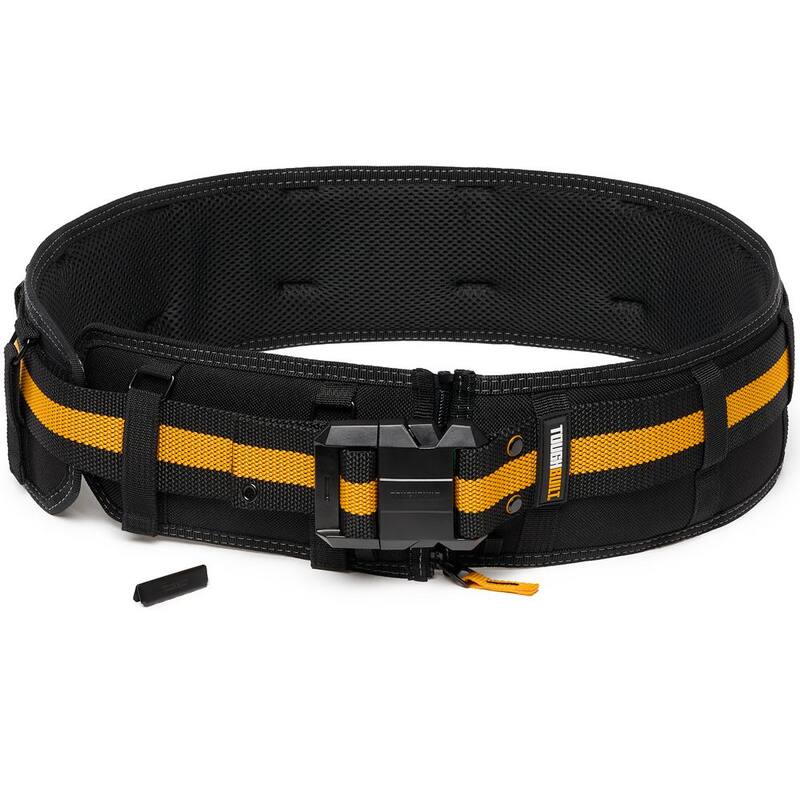 TOUGHBUILT 5.75" Universal Padded Belt with Heavy Duty Buckle and Back Support, Black with ClipTech attachment points - TB-CT-41P