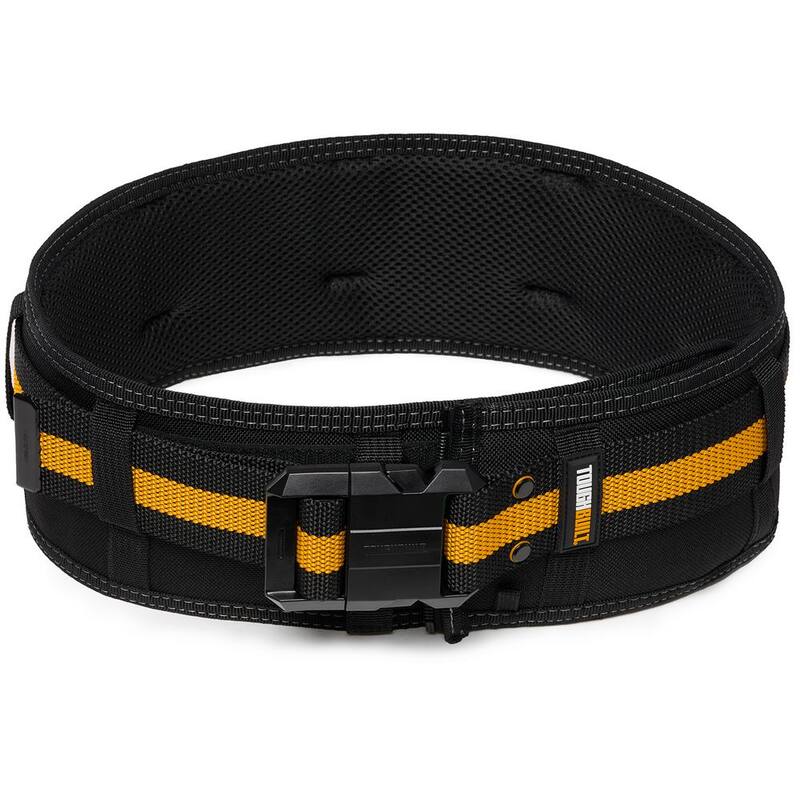 TOUGHBUILT 5.75" Universal Padded Belt with Heavy Duty Buckle and Back Support, Black with ClipTech attachment points - TB-CT-41P
