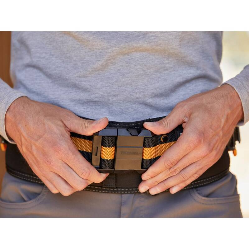 TOUGHBUILT 5.75" Universal Padded Belt with Heavy Duty Buckle and Back Support, Black with ClipTech attachment points - TB-CT-41P