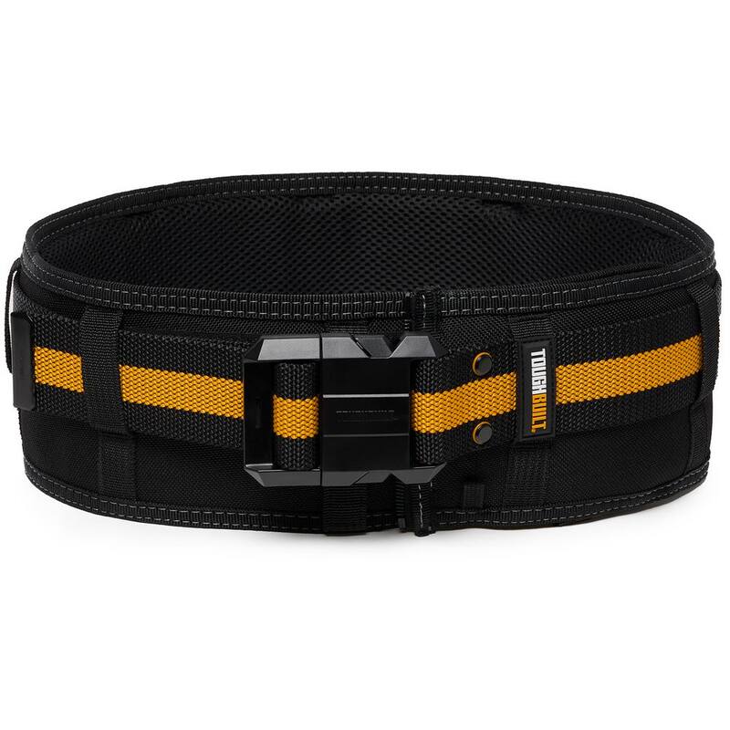 TOUGHBUILT 5.75" Universal Padded Belt with Heavy Duty Buckle and Back Support, Black with ClipTech attachment points - TB-CT-41P