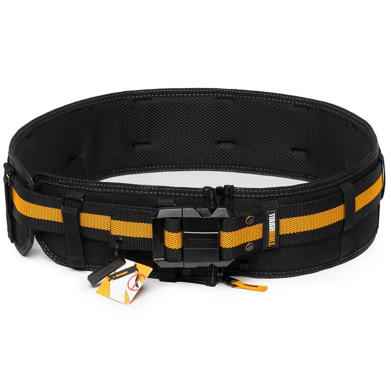 TOUGHBUILT 5.75" Universal Padded Belt with Heavy Duty Buckle and Back Support, Black with ClipTech attachment points - TB-CT-41P
