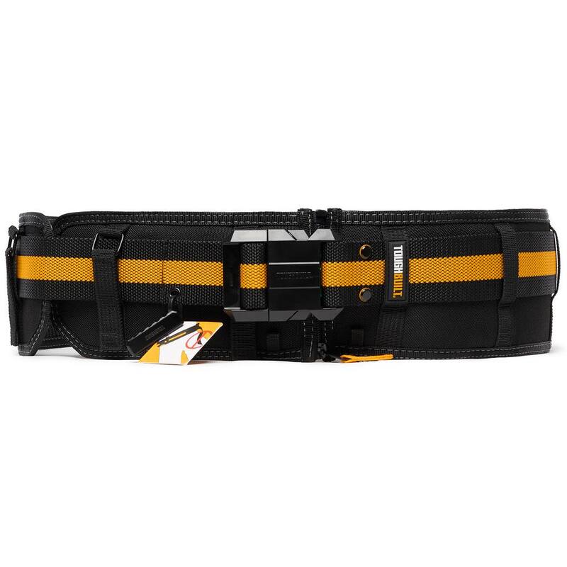TOUGHBUILT 5.75" Universal Padded Belt with Heavy Duty Buckle and Back Support, Black with ClipTech attachment points - TB-CT-41P