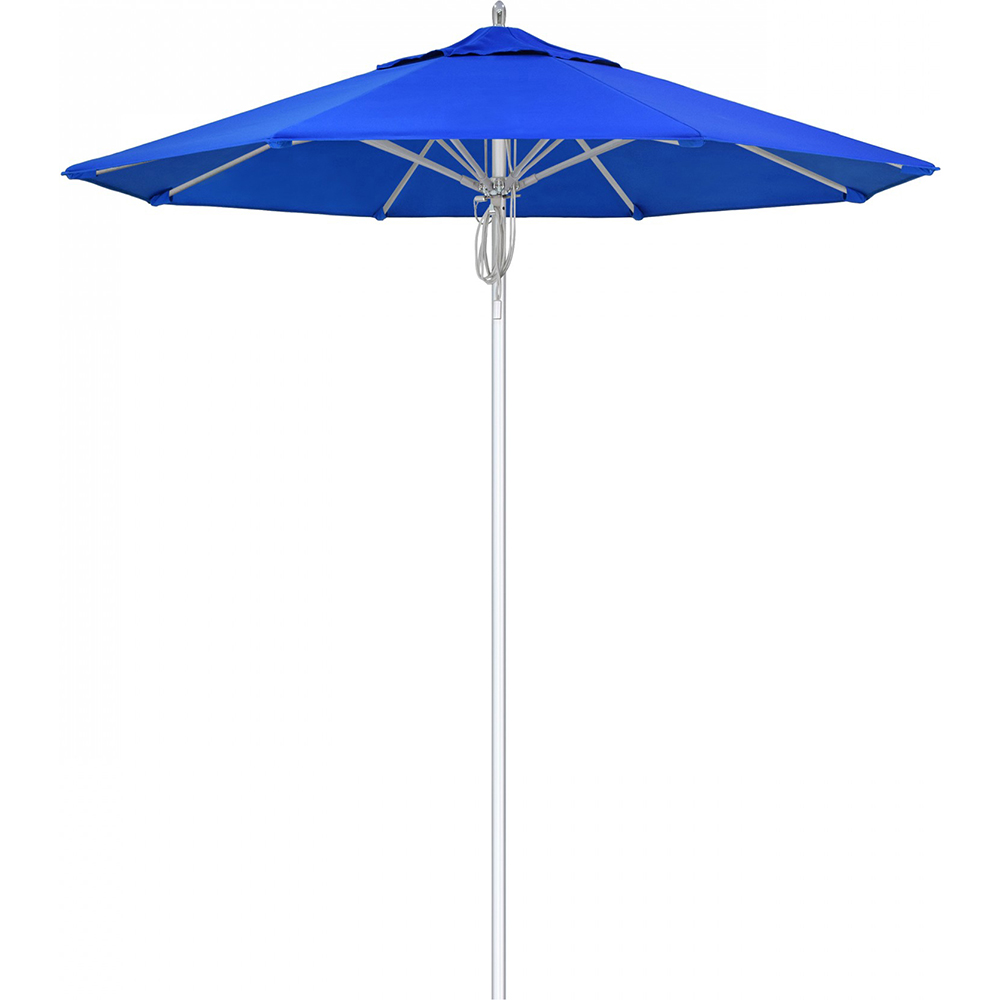 California Umbrella Patio Umbrella: 90" Dia, 7.5' High, Solution Dyed Acrylic, Macaw, Aluminum & Fiberglass Frame - 194061358849