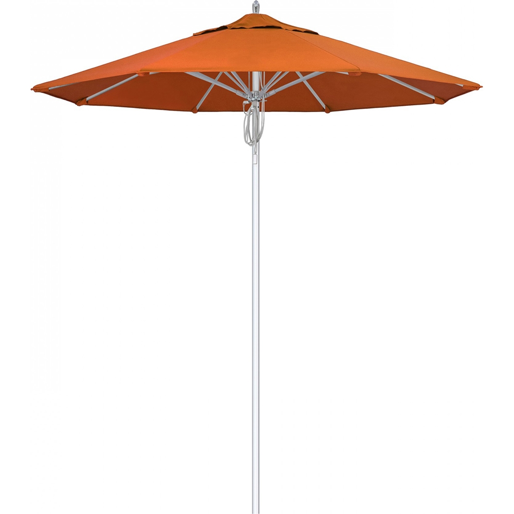 California Umbrella Patio Umbrella: 90" Dia, 7.5' High, Solution Dyed Acrylic, Macaw, Aluminum & Fiberglass Frame - 194061358849