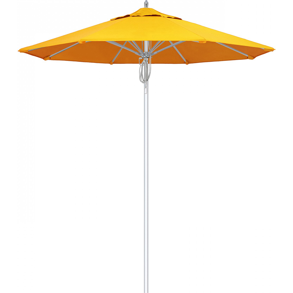 California Umbrella Patio Umbrella: 90" Dia, 7.5' High, Solution Dyed Acrylic, Red, Aluminum & Fiberglass Frame - 194061358795