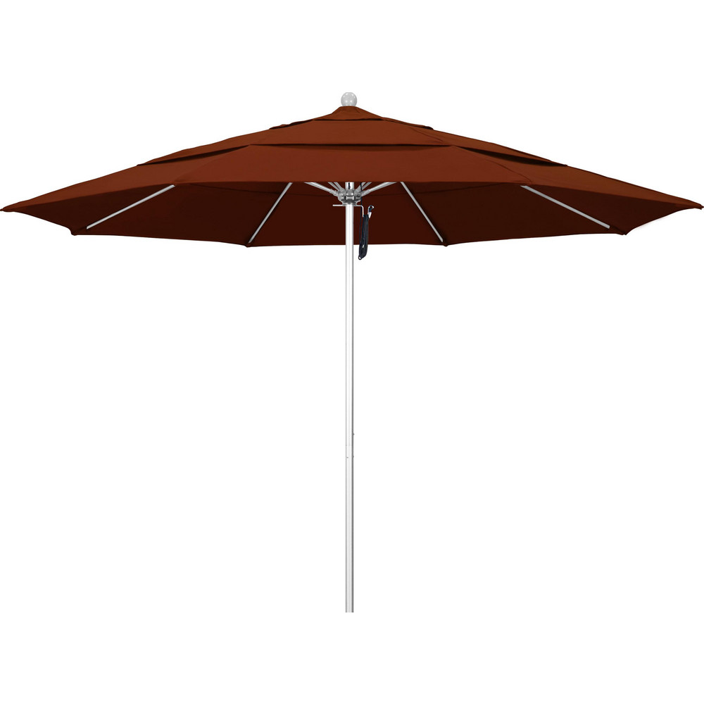 California Umbrella Patio Umbrella: 132" Dia, 8.917' High, Pacifica, Brick Red, Aluminum Frame - 194061619131