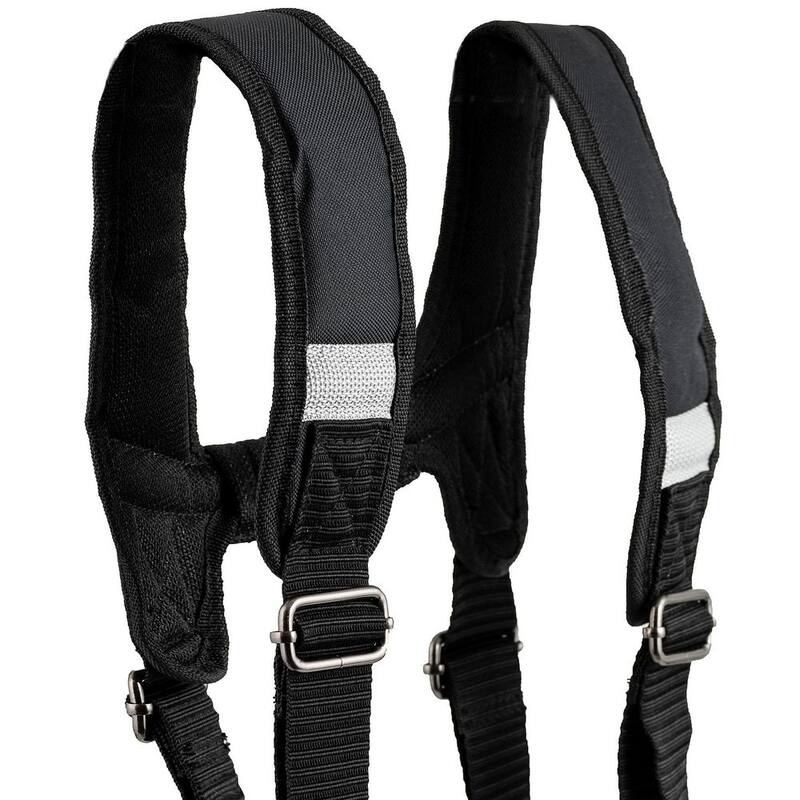DEAD ON TOOLS Journeyman's Framers Work Tool Belt Tool Storage Suspension Rig with Suspenders and 2 Tool Pouches in Black - DO-FR