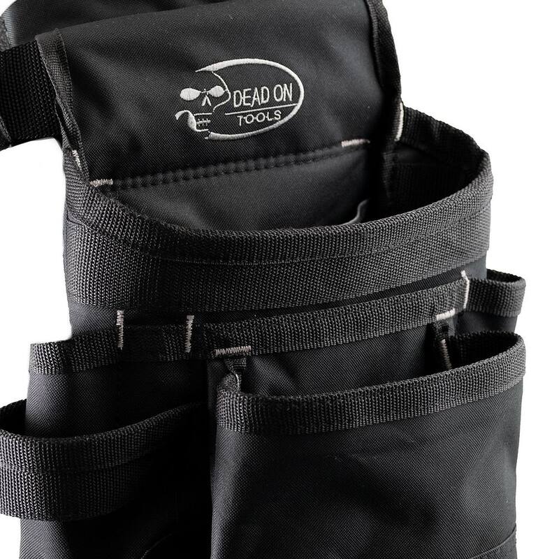 DEAD ON TOOLS Journeyman's Framers Work Tool Belt Tool Storage Suspension Rig with Suspenders and 2 Tool Pouches in Black - DO-FR
