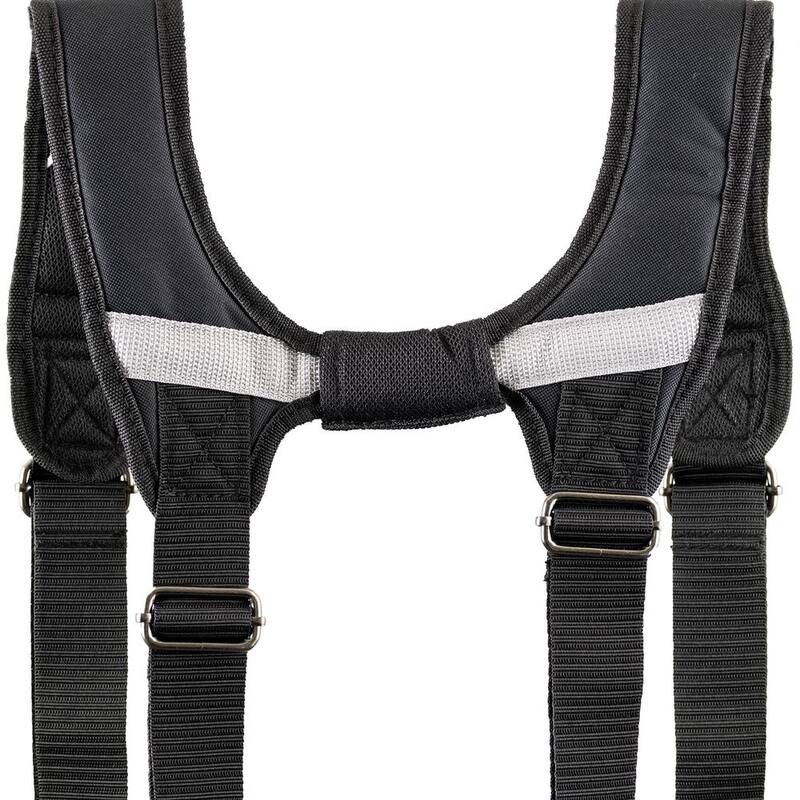 DEAD ON TOOLS Journeyman's Framers Work Tool Belt Tool Storage Suspension Rig with Suspenders and 2 Tool Pouches in Black - DO-FR