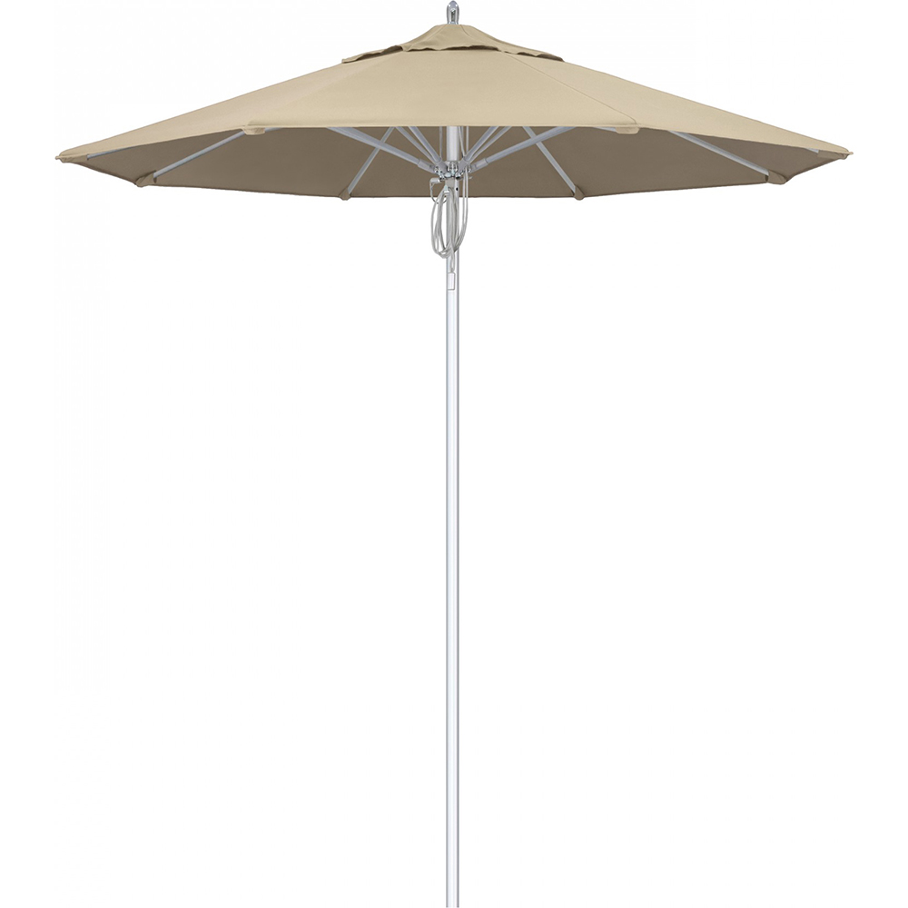 California Umbrella Patio Umbrella: 90" Dia, 7.5' High, Solution Dyed Acrylic, Forest Green, Aluminum & Fiberglass Frame - 194061358863