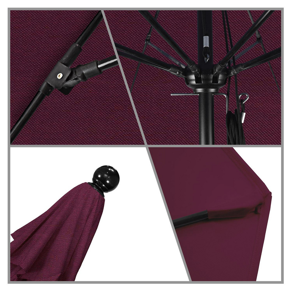 California Umbrella Patio Umbrella: 132" Dia, 8.917' High, Pacifica, Purple, Aluminum Frame - 194061619391