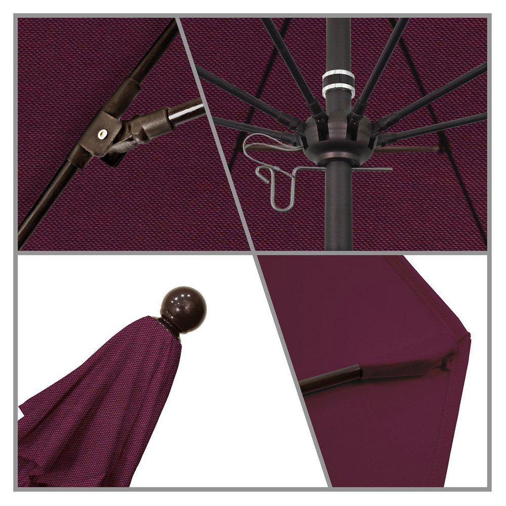 California Umbrella Patio Umbrella: 132" Dia, 8.917' High, Pacifica, Purple, Aluminum Frame - 194061619391