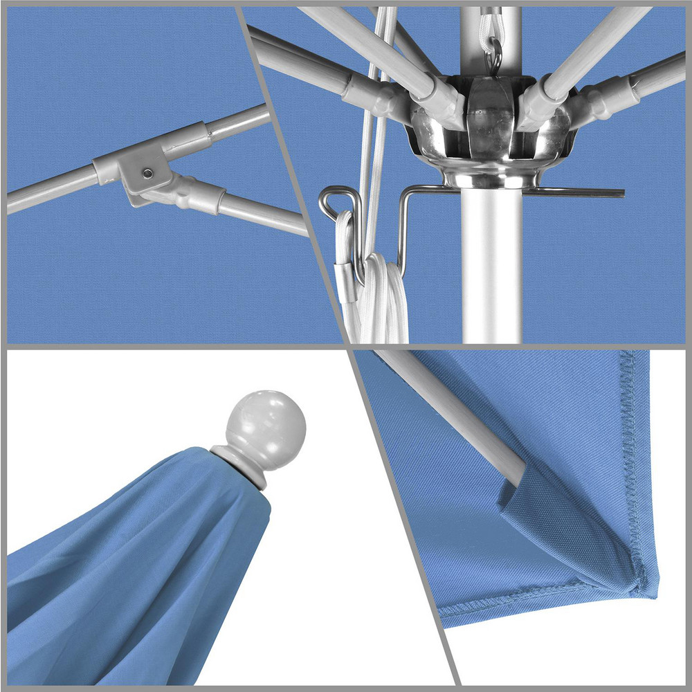 California Umbrella Patio Umbrella: 108" Dia, 8.583' High, Pacifica, Capri, Aluminum Frame - 194061626702