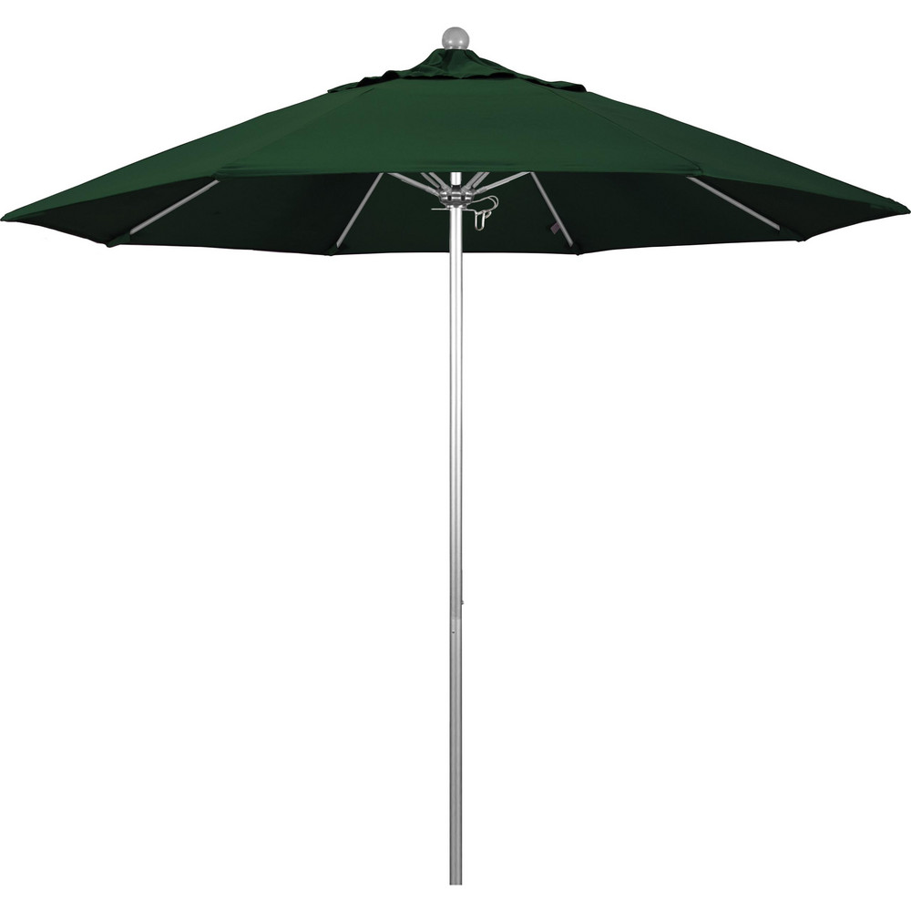 California Umbrella Patio Umbrella: 90" Dia, 8' High, Pacifica, Hunter Green, Aluminum Frame - 194061626559