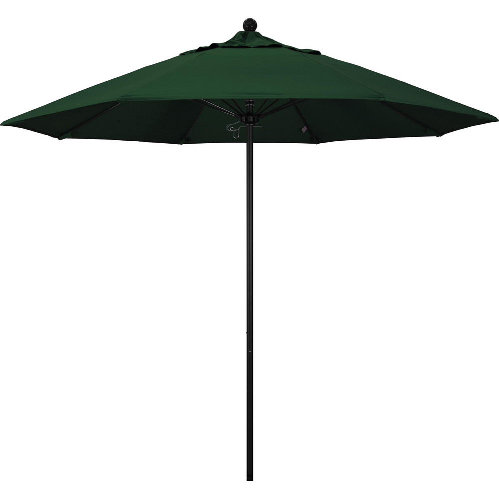 California Umbrella Patio Umbrella: 90" Dia, 8' High, Pacifica, Hunter Green, Aluminum Frame - 194061626559