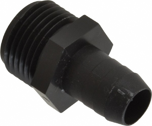 Green Leaf Garden Hose Adapter: Male Hose to Barb, 3/4" MGHT, Polypropylene - EL 3410 GP