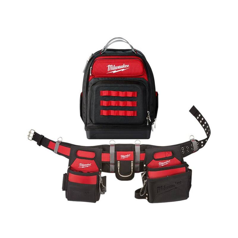 Milwaukee Adjustable Electricians Work Waist Tool Belt with Ultimate Jobsite Backpack - 48-22-8110-48-22-8201